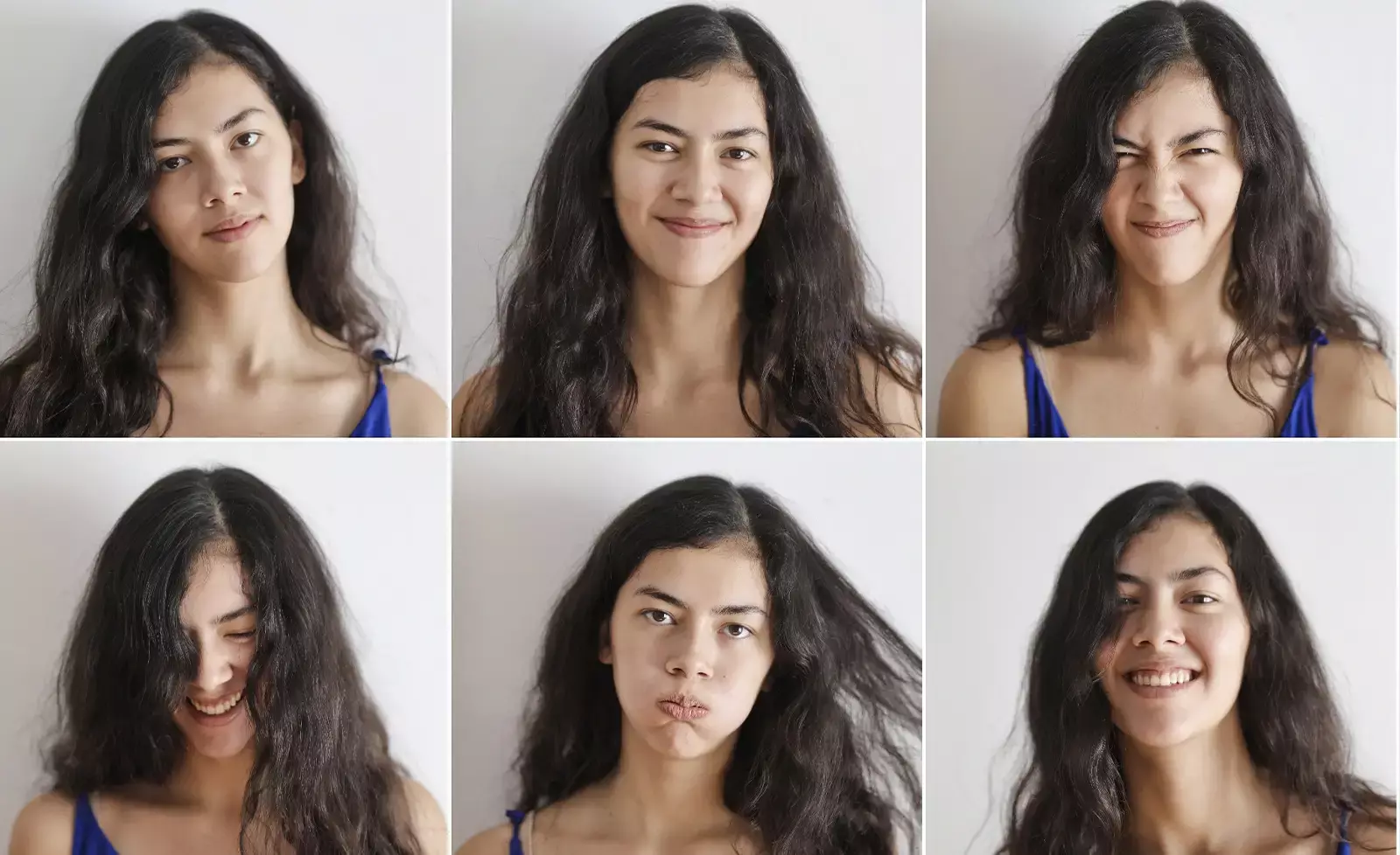 mujer haciendo muecas