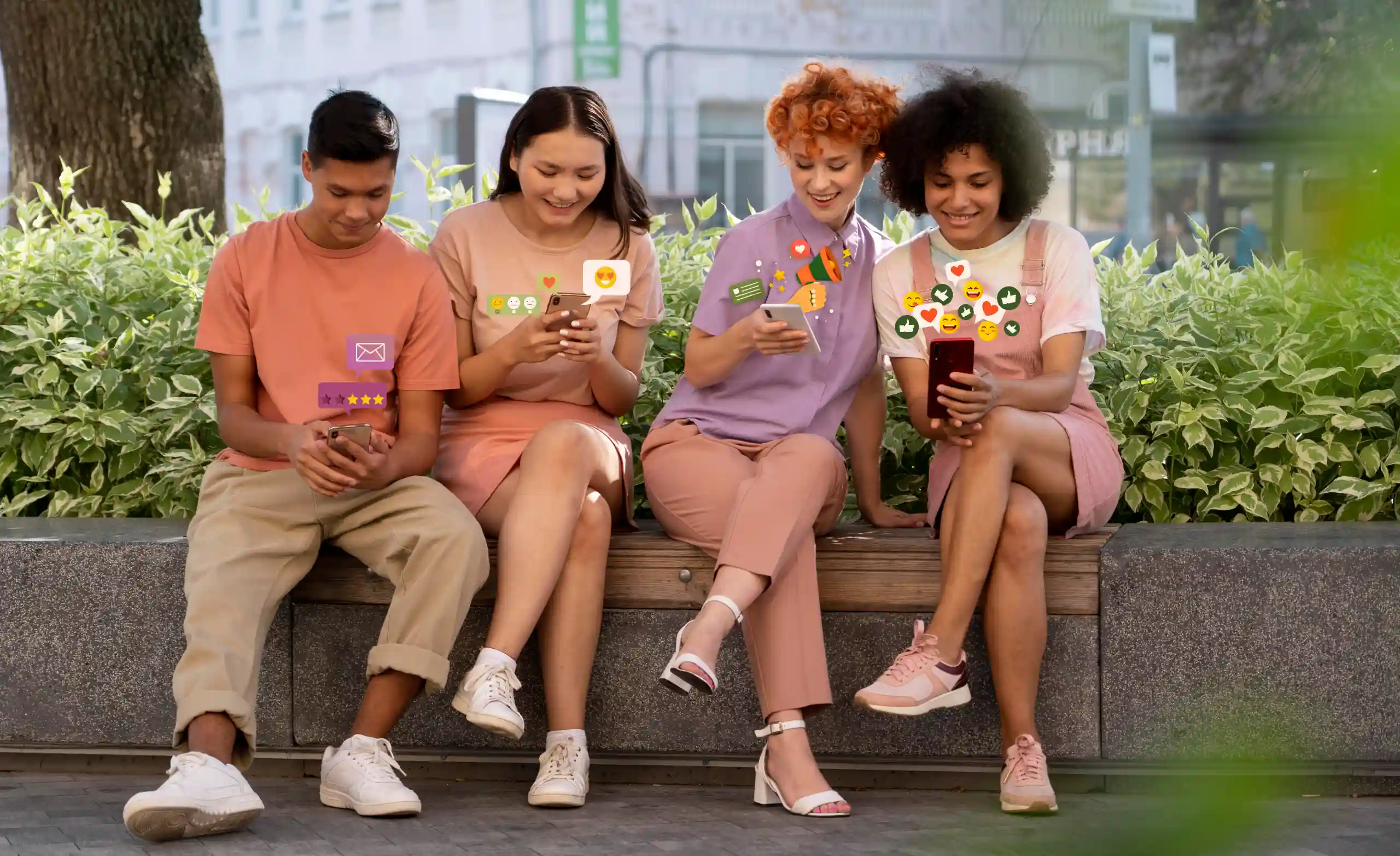 personas revisando el celular