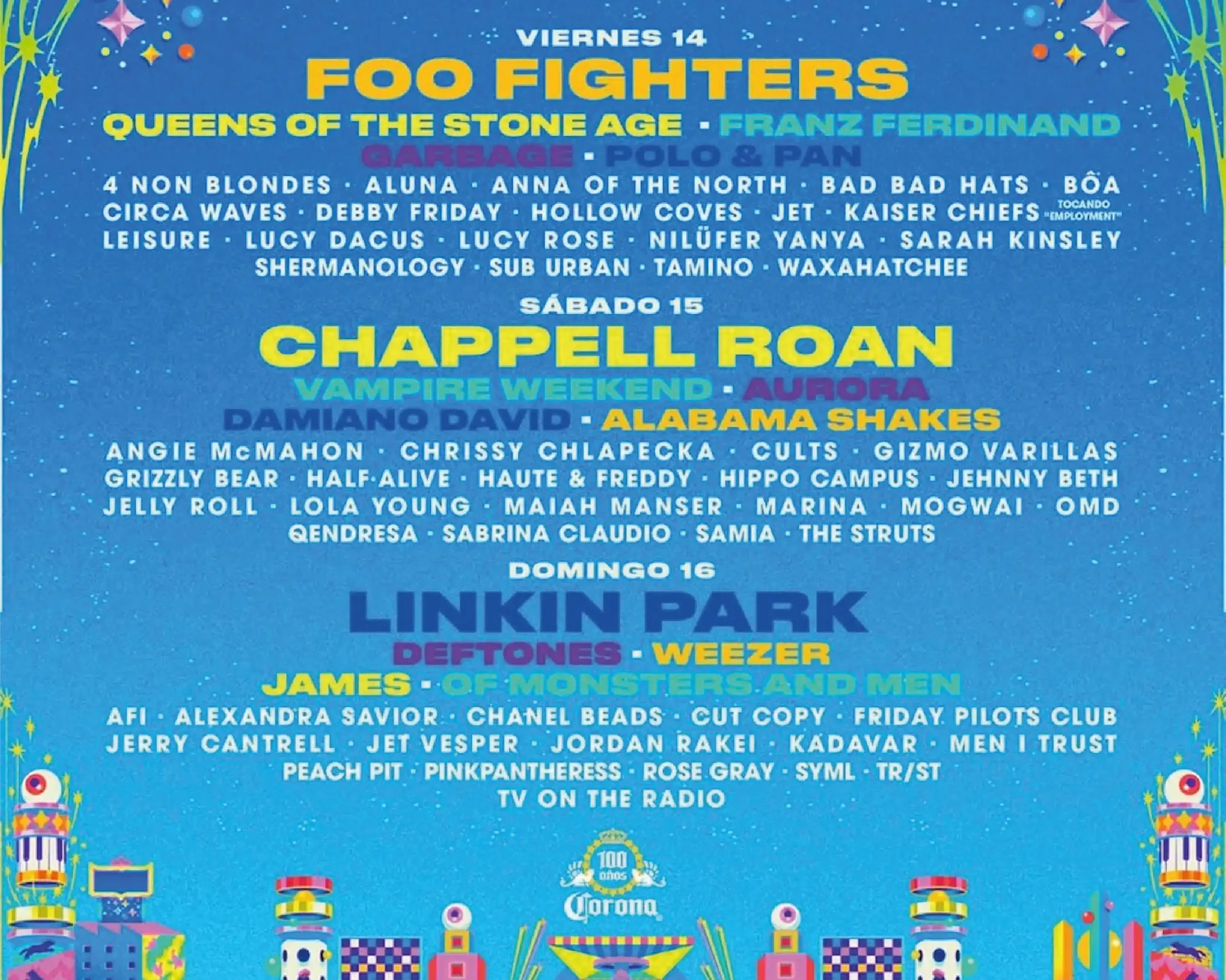 cartelera del corona capital 2025