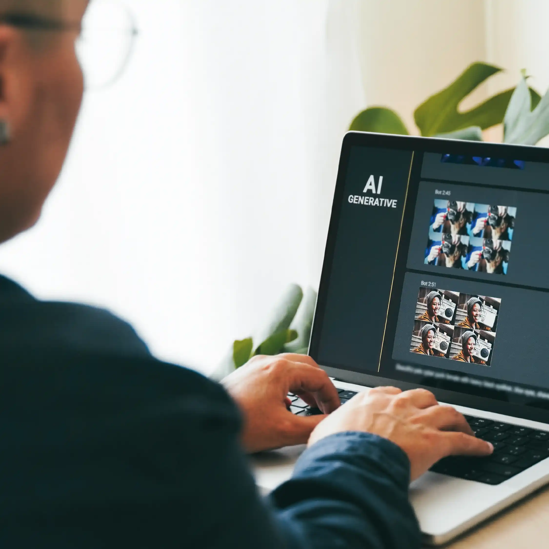 mujer generando imagen ia