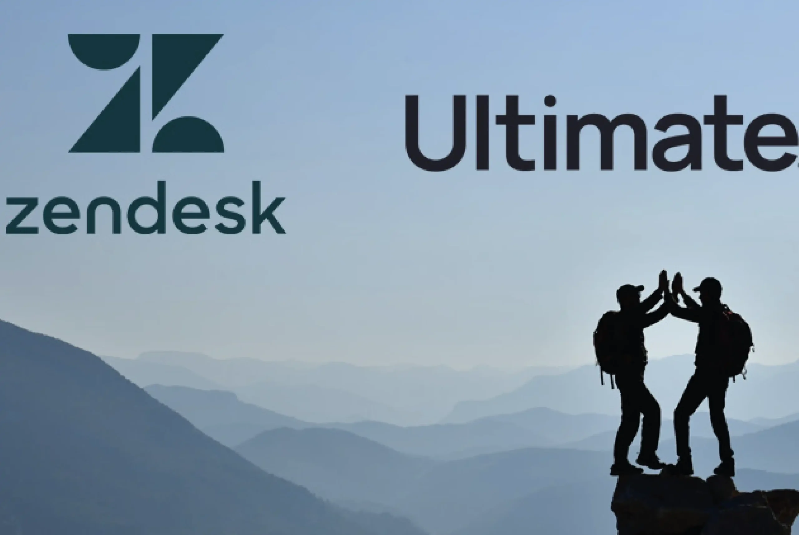 publicidad de zendesk 2 hombres en montaña