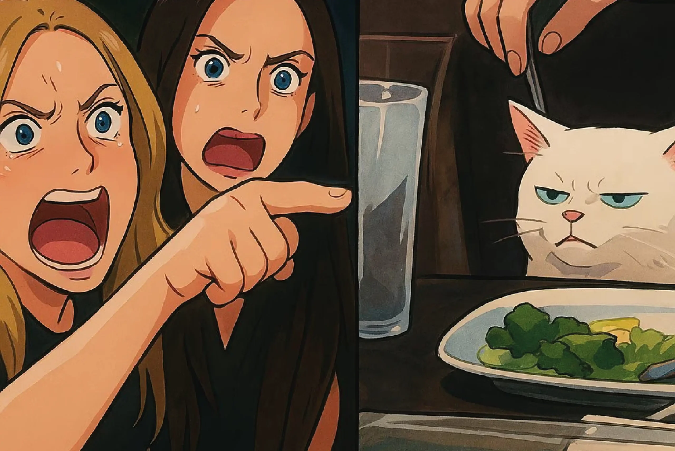 studio ghibli meme gato y mujeres