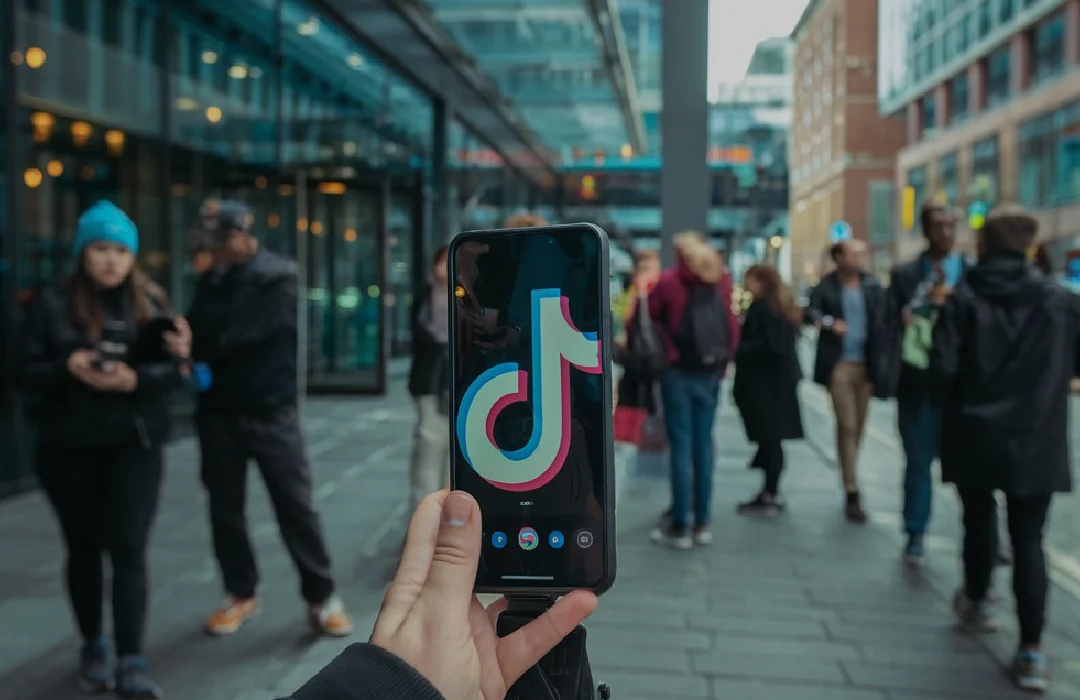 persona grabando tiktok marketing polemico